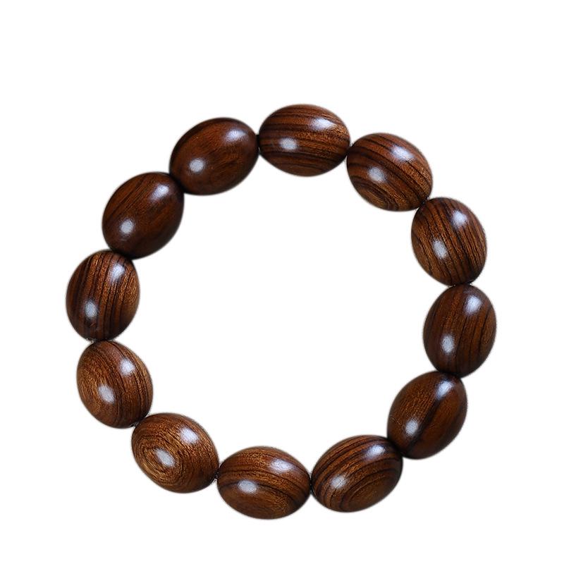 Purple Rosewood & Green Sandalwood Bead Bracelet: Irregular Design with Buddhist Beads for Men and Women