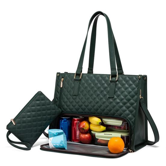 2-in-1-Tragetasche, Lunchtasche für Damen, 15,6-Zoll-Laptop-Lunchtasche, große Tragetasche