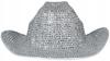 Shiny Silver Cowboy Hat with Crystals and Sequins for a Hen' Ball