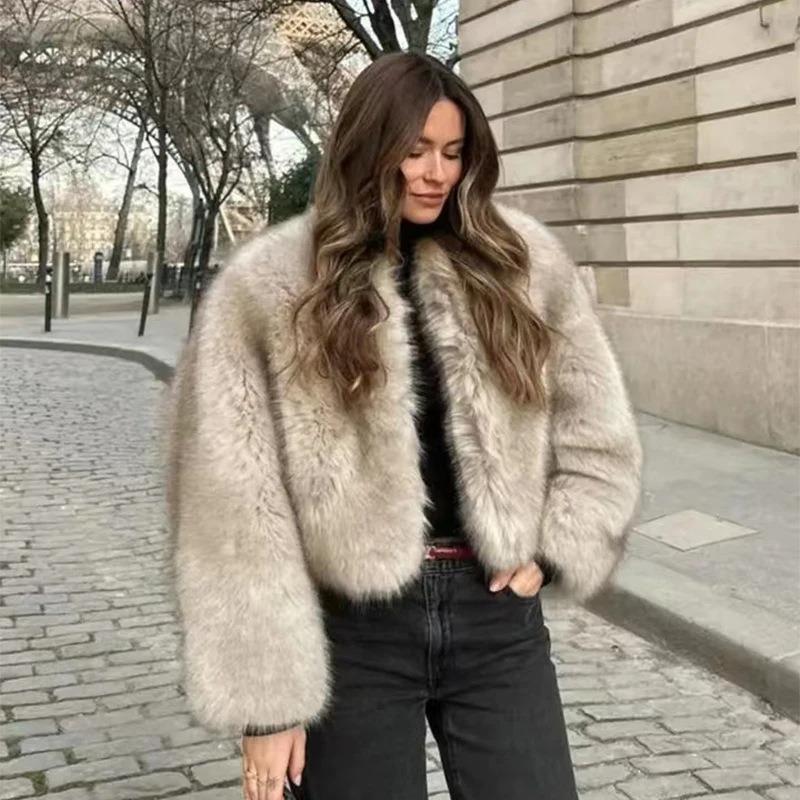 

Fur jacket women s short fox hair women s high luxury luxury fluffy plush women s elegant temperament S