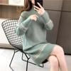 Pullover für Damen Herbst Winter Verdickt Warm Gestrickt Dehnbar Langarm Oversize Strickpullover Kleid Oberteil