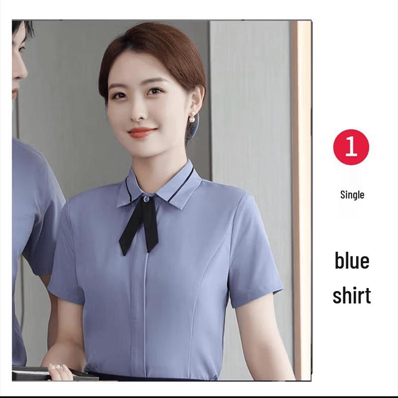 

Qian Yiyang Professional Short-Sleeve Uniform Shirt XL