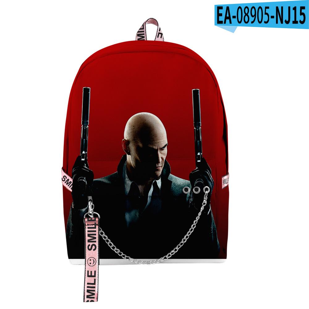 Роскошные Новые Молодежные Школьные Сумки Унисекс Игровые Сумки Hitman Дорожные Сумки 3D Печать Оксфорд Водонепроницаемые Рюкзаки на Плечо для Ноутбуков золотой