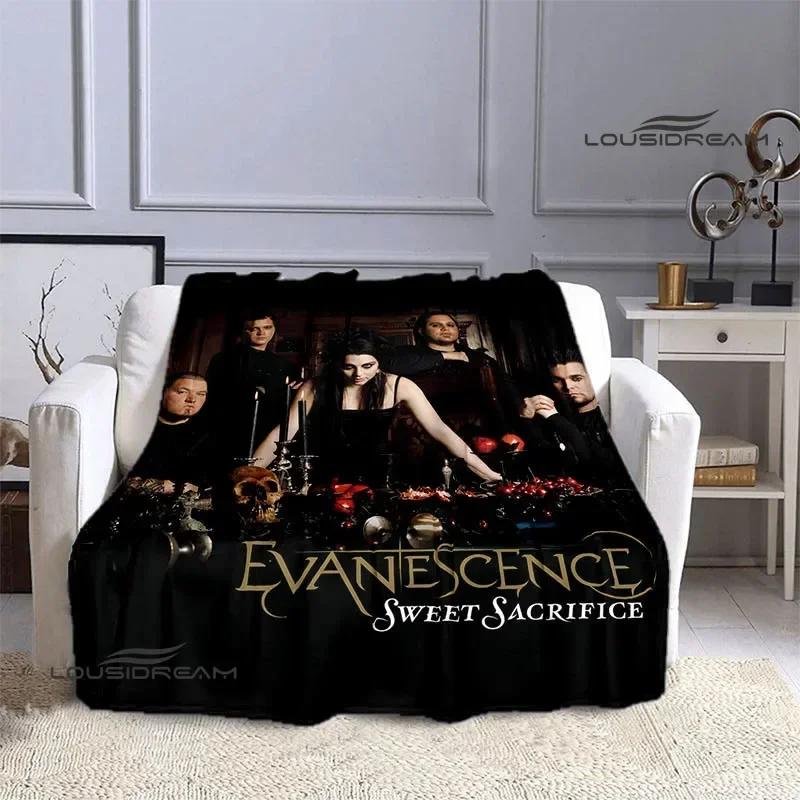 EvaneScence Band Retro Printed Blanket Fashion Warm Blankets Flannel Blanket Bed Linings Home Travel Blankets Birthday Gift