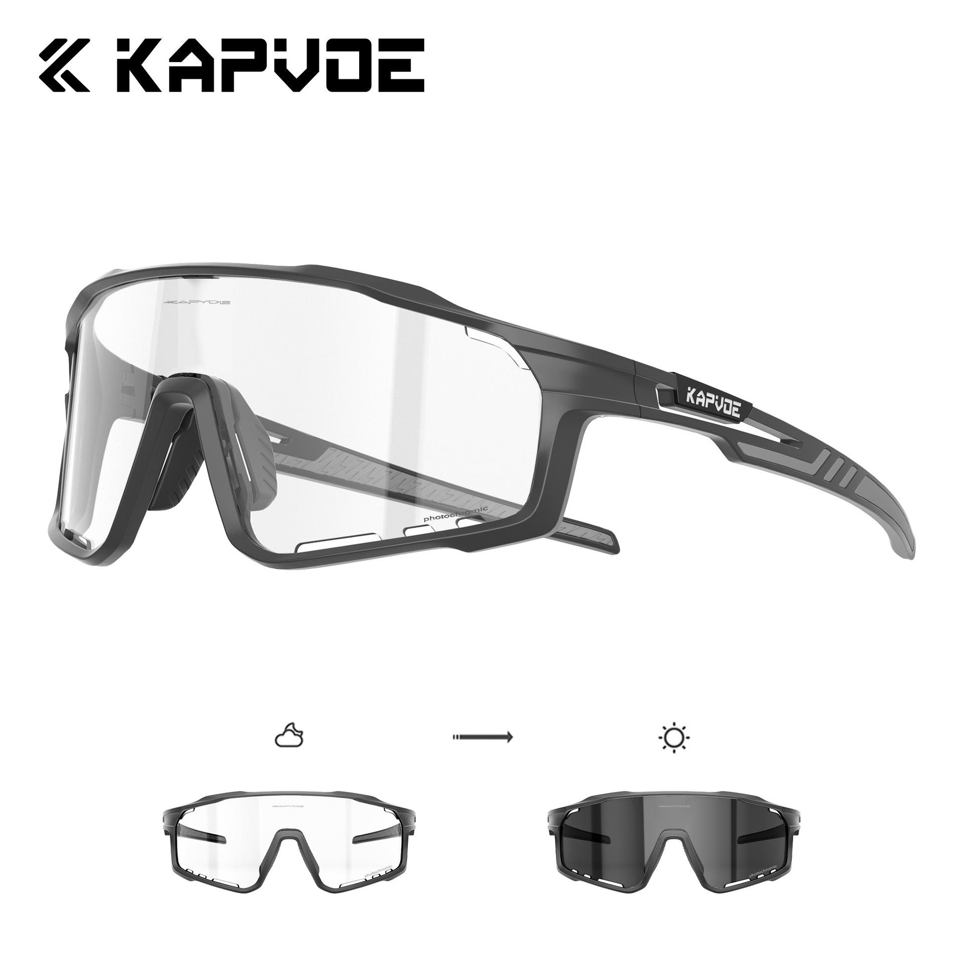 KAPVOE Cycling anti-fog glasses, sports sunglasses, cycling road glasses, fishing and leisure glasses TK76-PHFW-1L-01