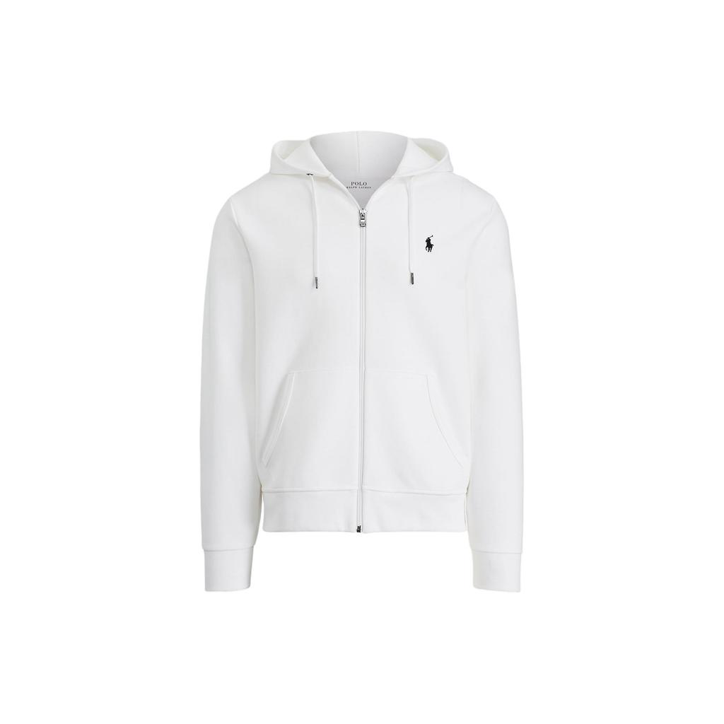 Polo Ralph Lauren Logo Embroidered Solid Color Zip-Up Hoodie Long Sleeve Men hoodies White 710652313-017