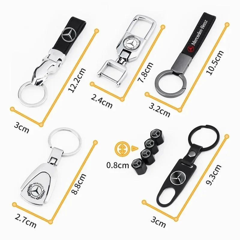Metal/Leather Car Styling Keychain Key Chain Rings Accessories For Mercedes Benz AMG A B C E S Class GLC GLK GLE GLA CLA GLB CLS