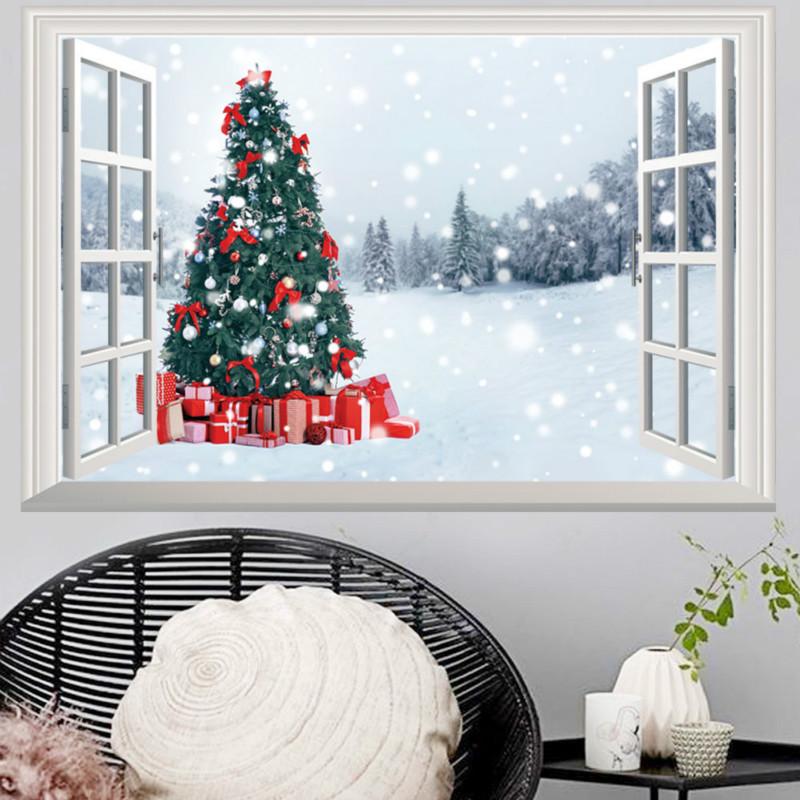 Christmas Window 3D Wall Stickers Personality Home Christmas Decoration Stereo Wall Stickers