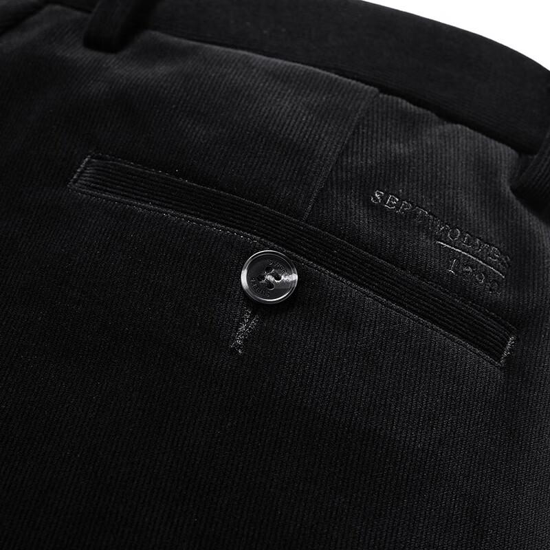 Qipilong Men's Corduroy Fleece-Lined Casual Pants