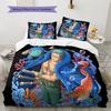 Conjunto de Colcha com Padrão de Desenho Animado Capa de Colcha Fronha Decoração de Casa Presente de Aniversário (1 capa de edredom + 2 fronhas, sem enchimento.)
