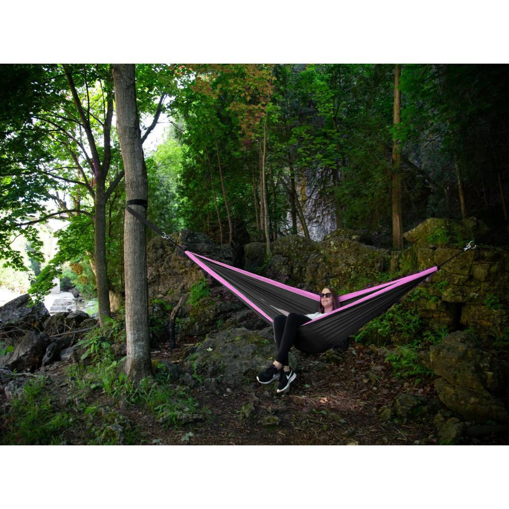 Garden tourist hammock for two people, large, xxl, compact, survival set