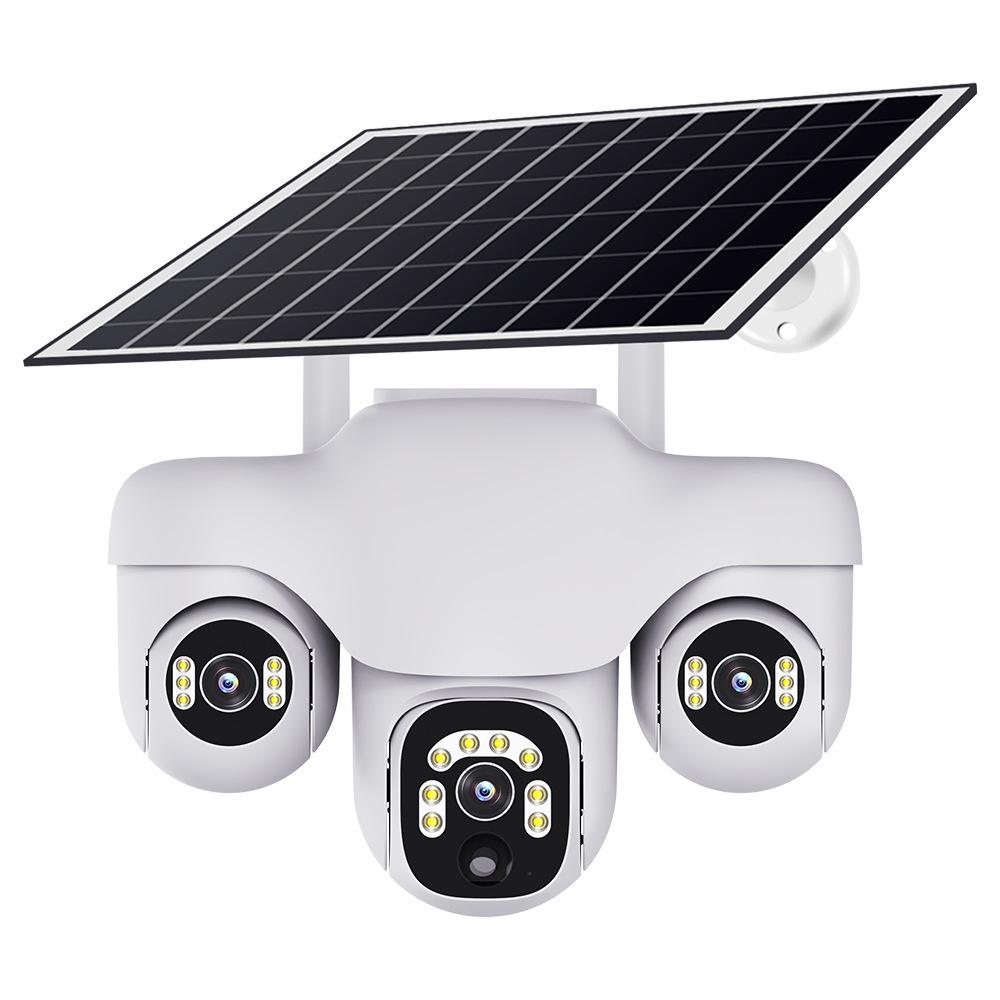 4G Triple-Lens Solar Camera with HD Night Vision & WiFi Connectivity