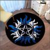 Übernatürer Teppich Pentagramm Symbol Bereich Runde Matten Wohnzimmer Magischer Boden Flanell Rutschfest Heimdekoration Teppiche