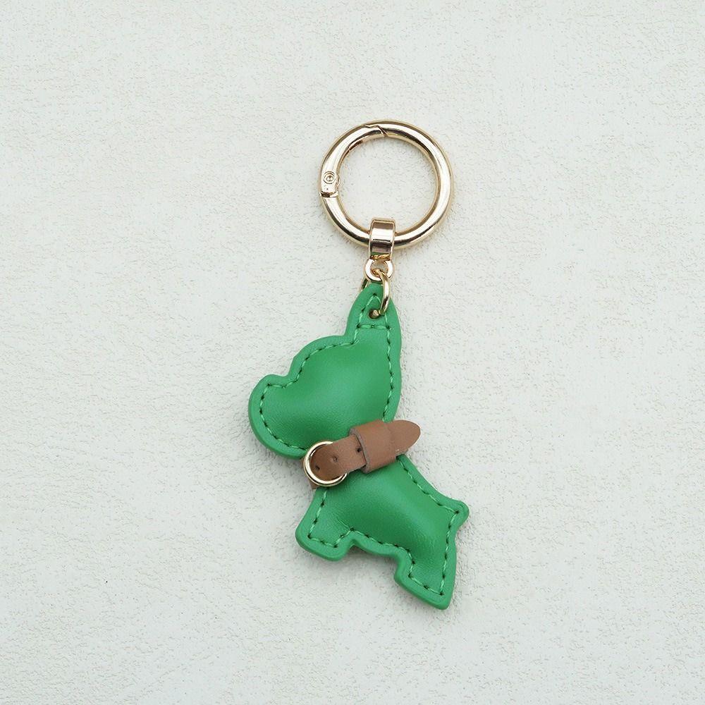 Animal Dog PU Leather Dog Hanger Cute Puppy Bulldog Bag Pendant Bulldog Keychain  Men's Car