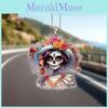 Car Decor Acrylic Halloween Skull Flower Hat Design Pendant For Auto Interior