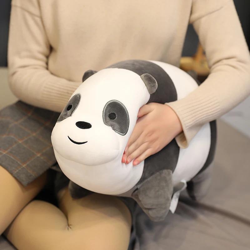 We Bare Bears Plüschtiere: Ultraweiche Riesenbär Kuschelkissen | Niedliche Eisbär/Braunbär/Pandabär Kuschelpuppen | 28-48cm Flauschiges Sofa