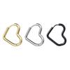 Glossy Stainless Steel Hoop Earrings For Women Men Hip Hop Steapunk Round Oval Heart Black Gold Silver Color Huggie Jewelry Gift