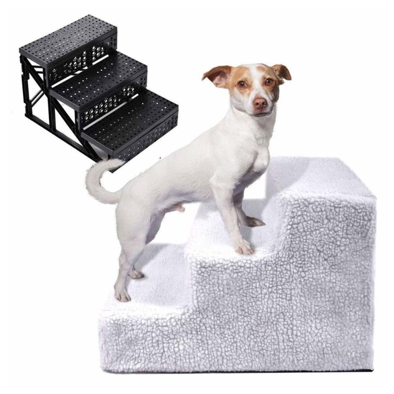 3 Tiers Pet Ramps Ladder for Bed or Sofa Small Body Pets and Old Dogs and Cats Easy To Carry Non-Slip Dog Stairs