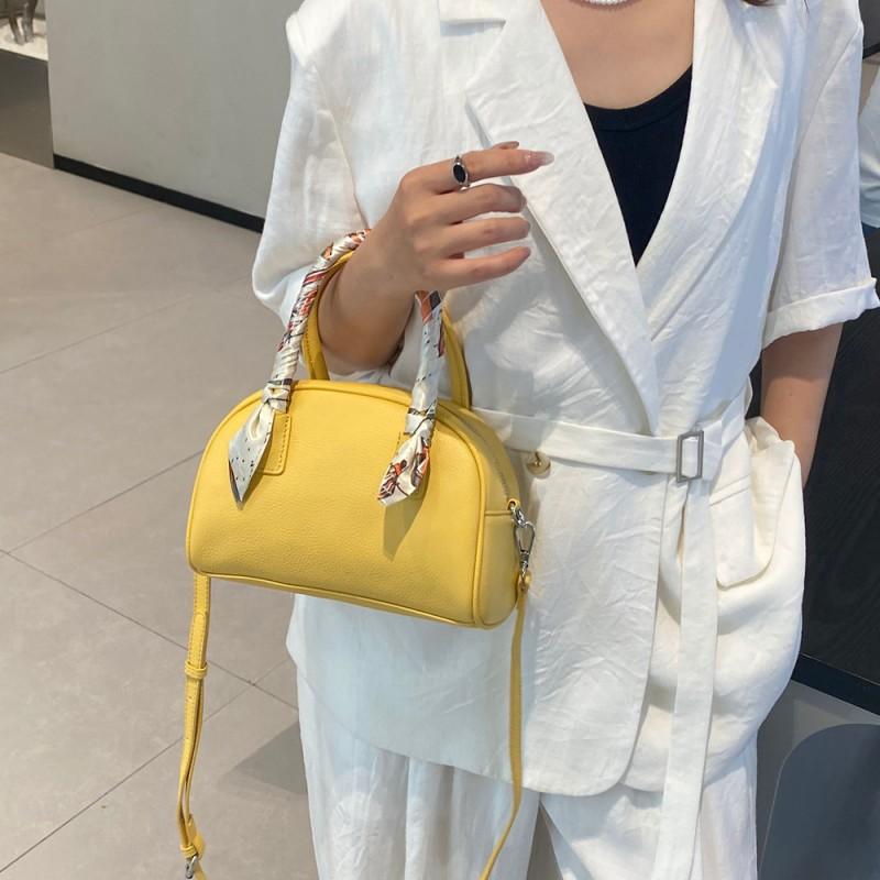 Small Niche Design Women's Handbag Hand-held Bowling Bag TOGO Top Layer Cowhide Leather Crossbody Commuting Shoulder