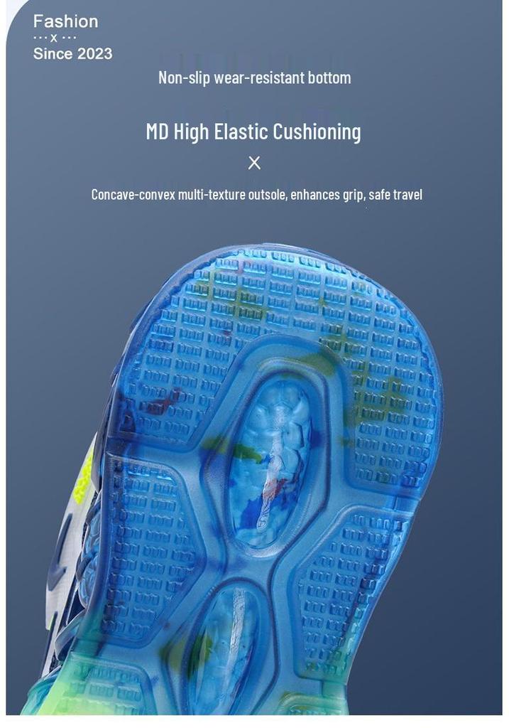 Boys' Lightweight Breathable Korean Style Rotating Button Sports Shoes for Spring