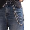 Trendy Cool Three-layer Pants Chain Simple Neutral Style American Motorcycle Punk Pants Chain Fashionable Jeans Waist Chain New