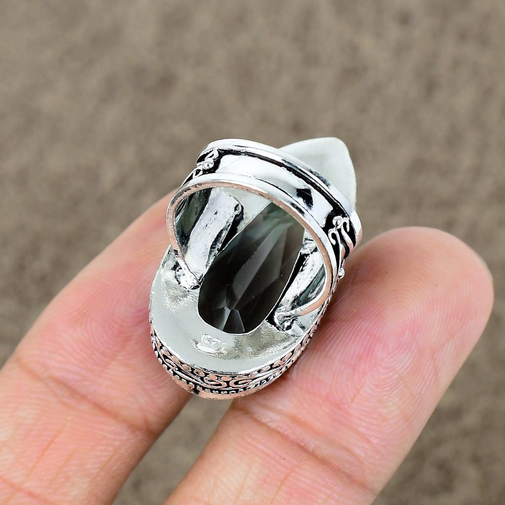 Blue Topaz Genstone Handmade 925 Sterling Silver Jewelry Ring Size 6 KKG-460