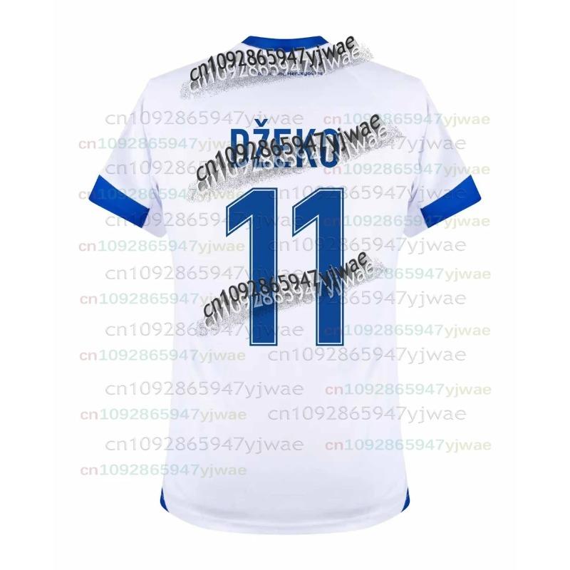 MDHAO xin nan zhuang  3D txu 2026 Bosni&euml; en Herzegovina Voetbalshirt DZEKO 11 Voetbal T-shirt Heren Trainingsshirt Thuis Uit Blauw Wit Top Fan Uniform S