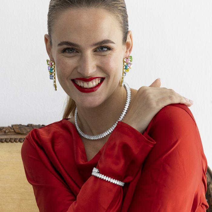 Bracelet - LUXENTER - Comega - Argenté - Zircone brillante - Alliage métallique