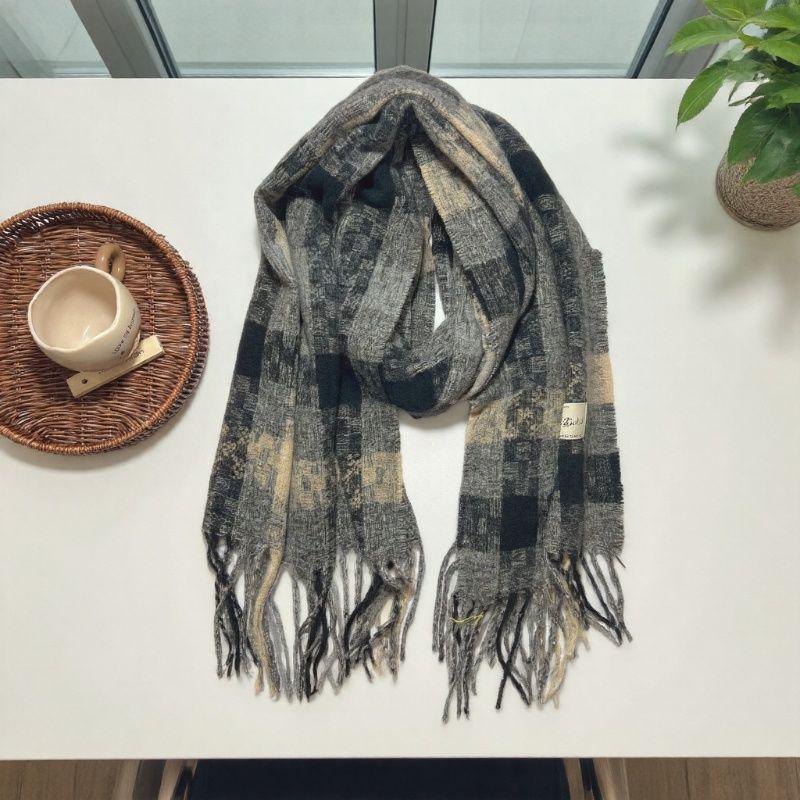 Korean-Style Imitation Cashmere Plaid Scarf - Thick, Warm Autumn/Winter Fashion for Women & Men