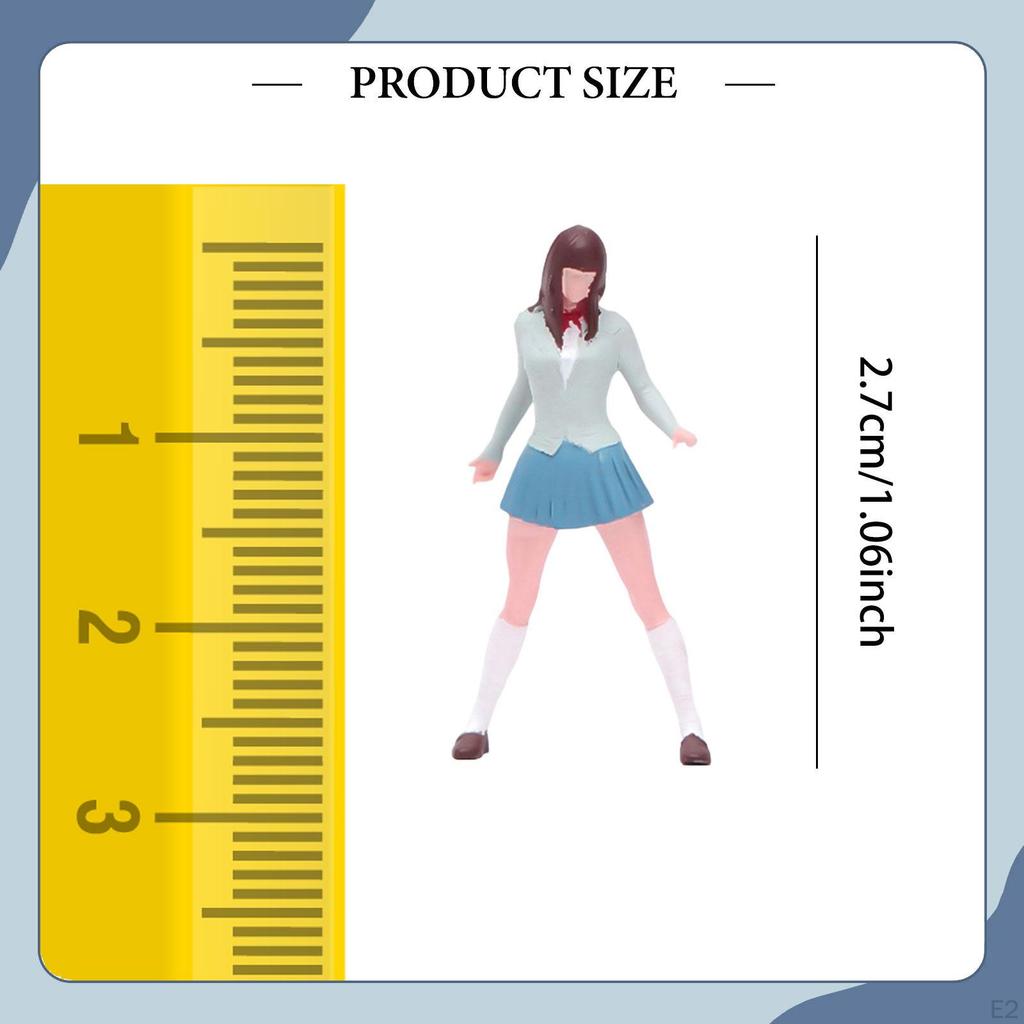 1:64 Standing Girl Model Tiny People toy Role Play Photo Prop Dioramas Resin for Train