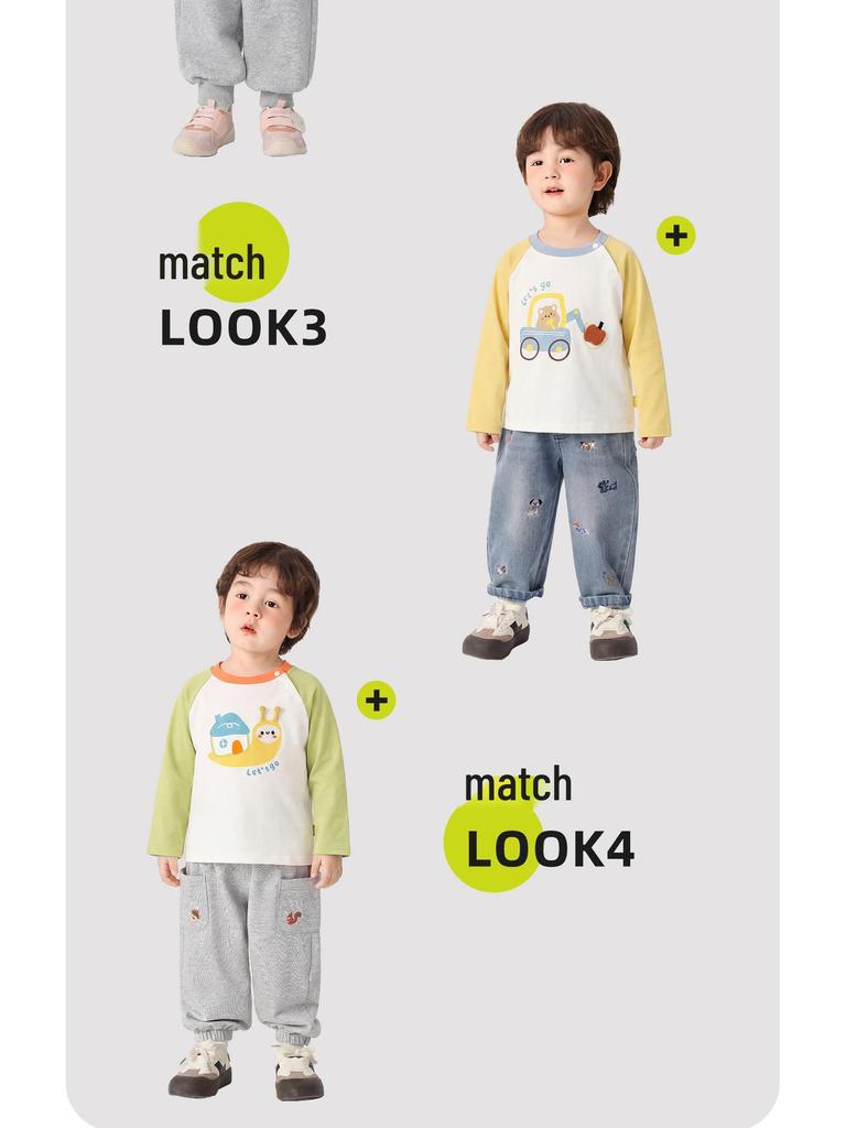 Kaka Panda Pojkar och Flickor Långärmad Vår T-shirt - Trendig Baby Casual Lager på Lager Topp