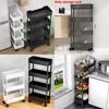 Minimalistyczny Plastikowy 4-poziomowy Wąski Wózek do Przechowywania do Organizacji Łazienki, Kuchni i Szafy