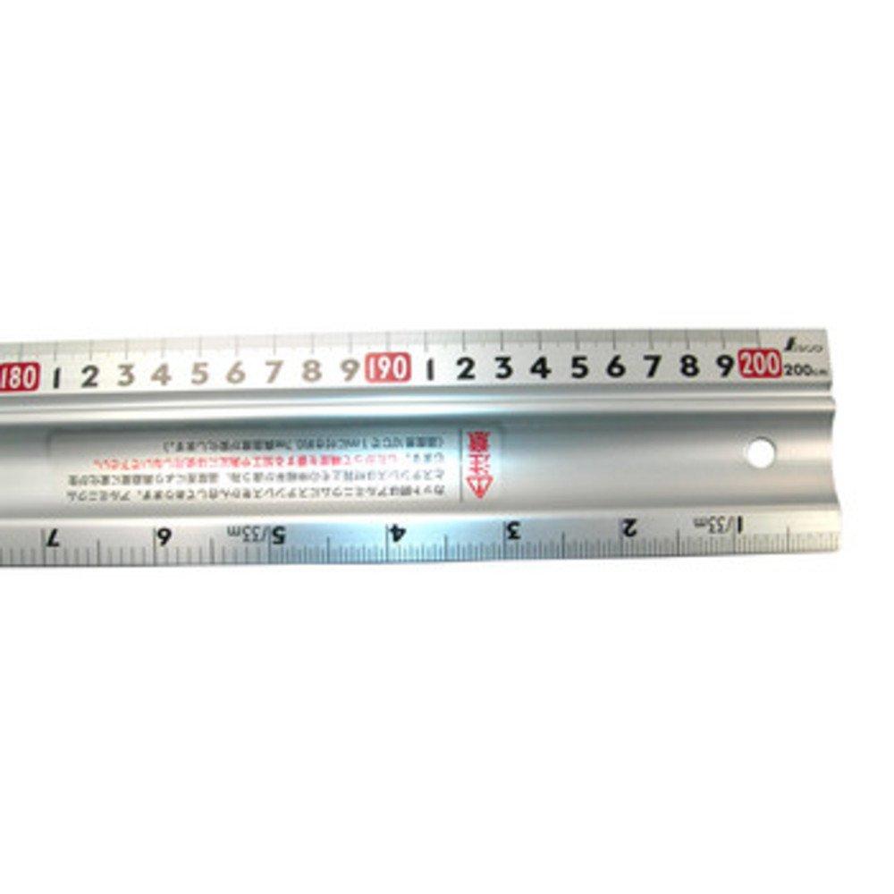 Shinwa Sokutei Aluminum Cutter Ruler Cutting Master 2m W Left Base Point 65091