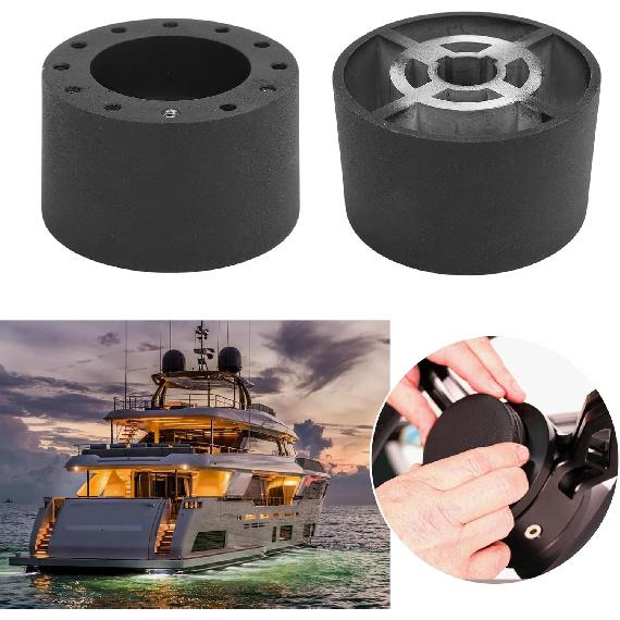 6 Hole Steering Wheel Hub Adapter 3/4 Inch Keyway Marine Boat Steering Wheel Adapter Heavy Duty Metal Design with 5mm Screw Holes for Boats Helms