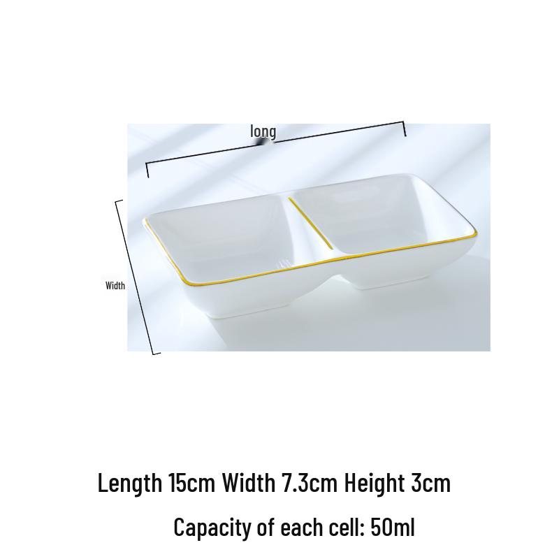 Europejski zestaw ceramicznych naczyń na przyprawy i sosy ze złotym rantem
