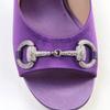 Excellent GUCCI Mule Horsebit Crystal Satin Purple Satin Women 38 771594 Used