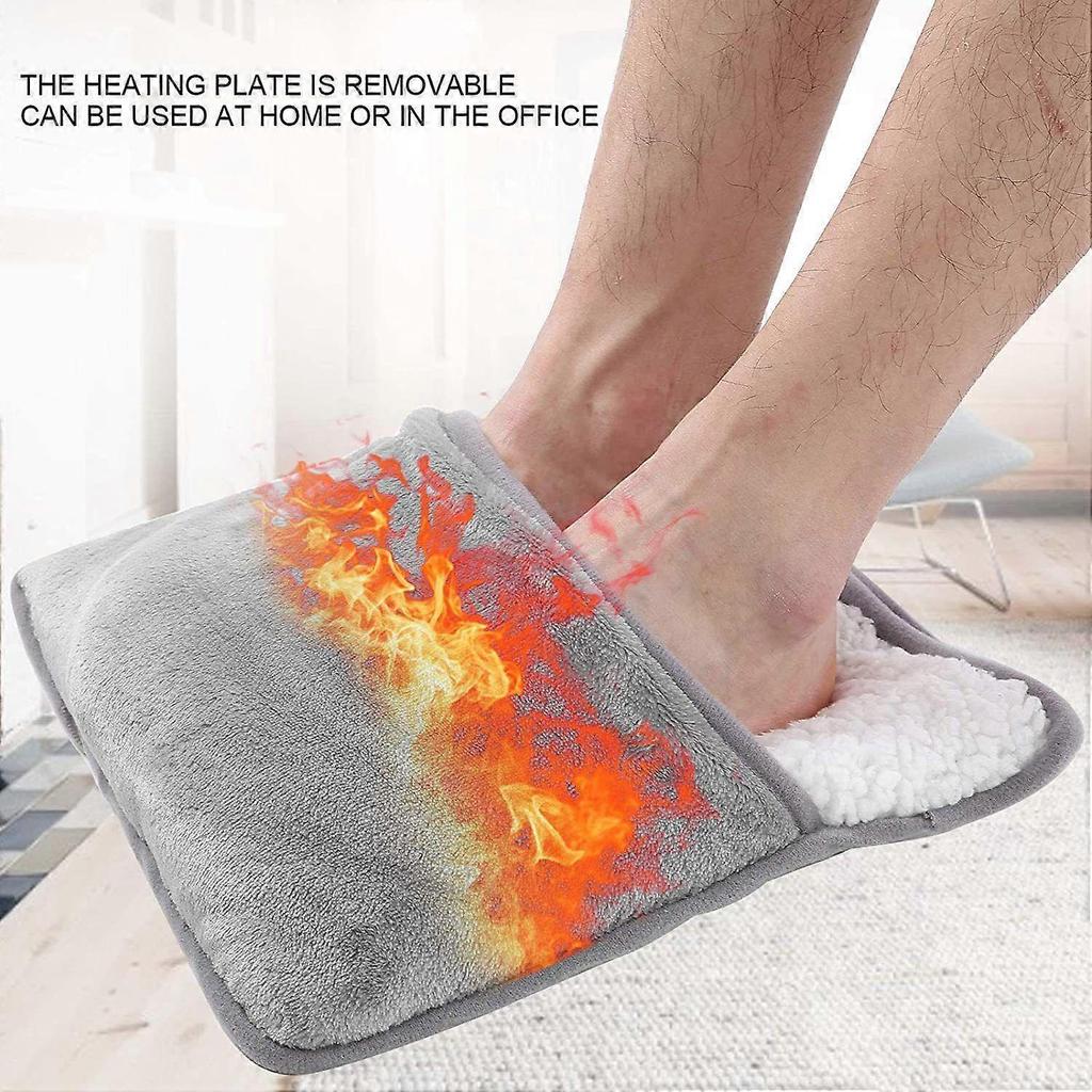 USB Foot Warmer Soft Pad Winter Warm Feet Foot Heating Pad Electric Foot Warmer Heating Pad for Office Gray