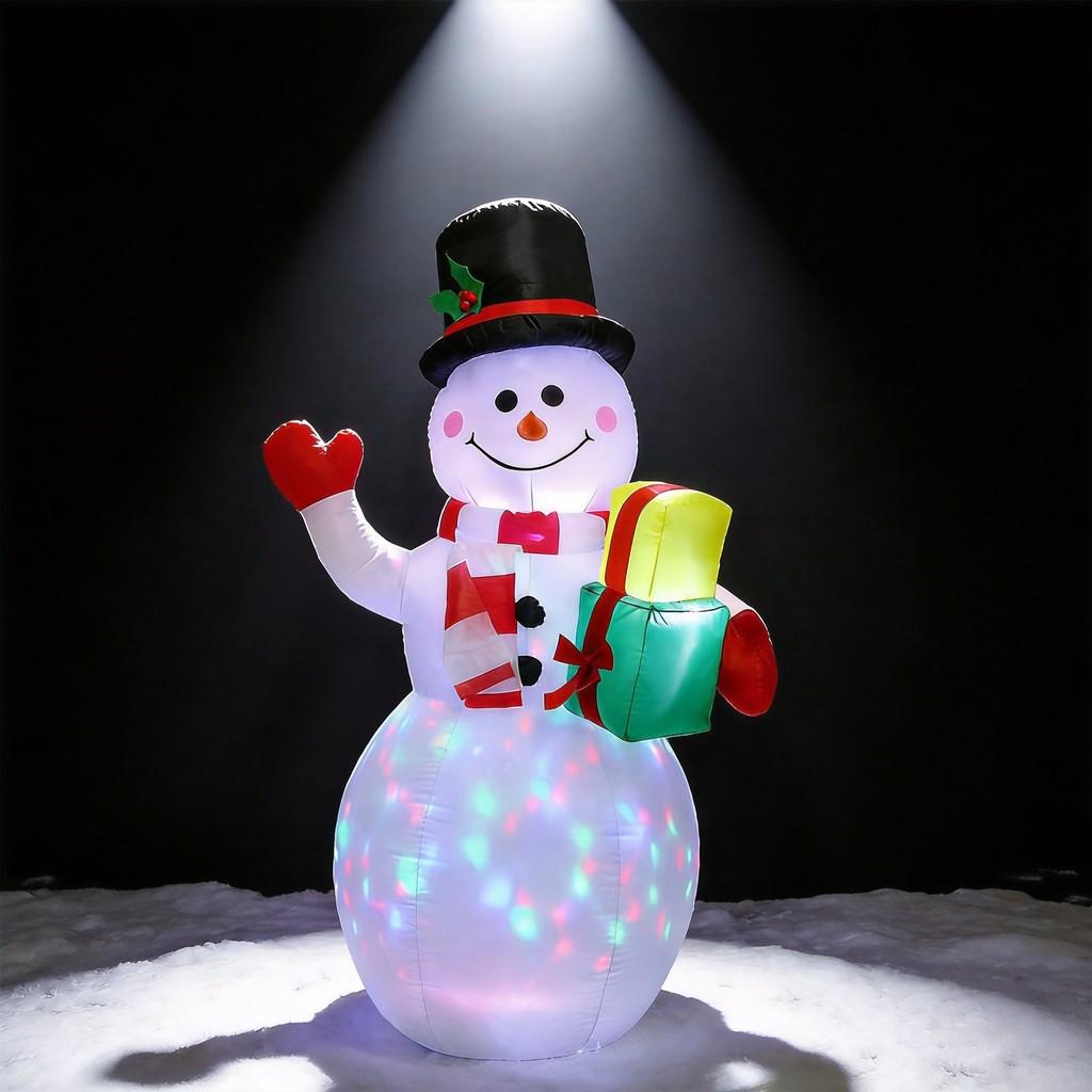 Christmas Inflatable Snowman Decor With Led Lights For Holiday Party Festivities