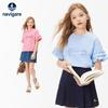 Navigare Girl's Ruffle Trim Cool-Touch Short Sleeve T-Shirt