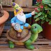Turtle Garden Decor Turtle Statue With Solar Light And Gnome Waterproof Tortoise Sculpture Lawn Decoration For Balcony Courtyard