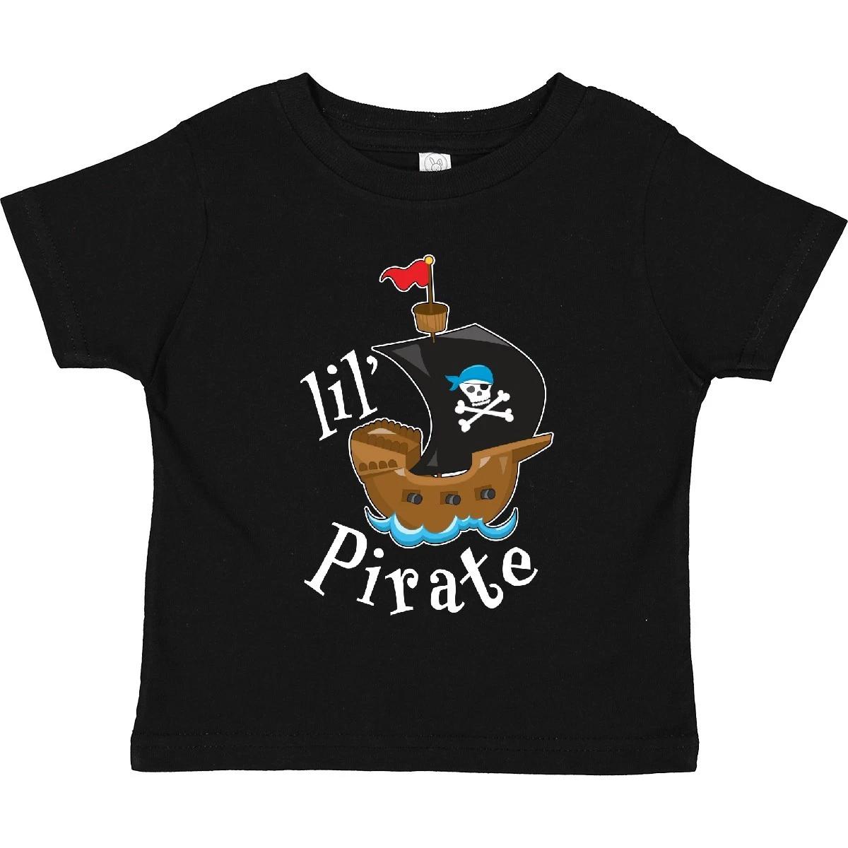Inktastic Lil  Pirate Pirate Ship, Blue Bandana Toddler T-Shirt Children Future 140