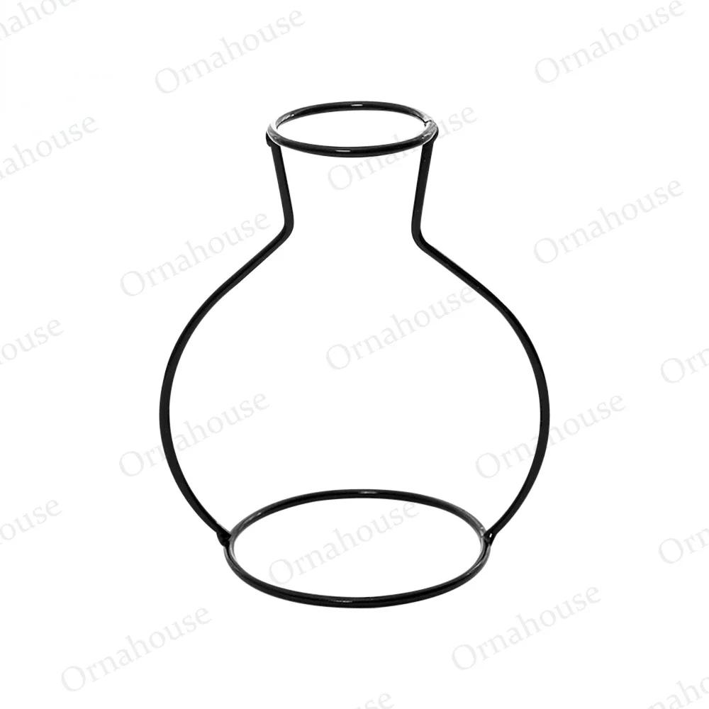 Metallhalterung im nordischen Stil für Zuhause, kreativer flaschenloser Schmuck, Vintage-Vasen aus Eisendraht, trockene und frische Blumenarrangements, Eisenhandwerk