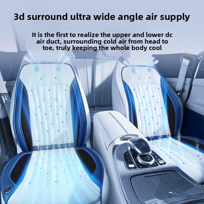 Low-Noise High-Power Turbine Fan Universal Car Suv Ventilation Seat Cover Perforated Ice Silk Massage Car Ventilation Seat Cover
