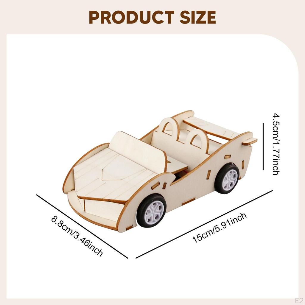 3 D Wooden Puzzle Car Modeling Kit Detailed DIY Assemble Vehicle Building Kits for Children Kids