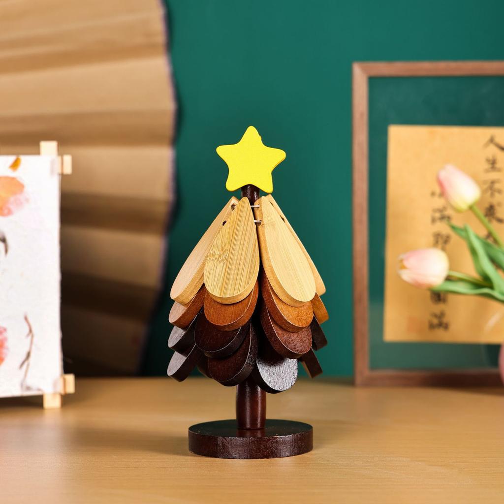 A Tree-Shaped Premium Heat-Resistant Home Decorative Ornament – High-End Coffee Cup Coaster & Pot Holder, Christmas Tree–Themed