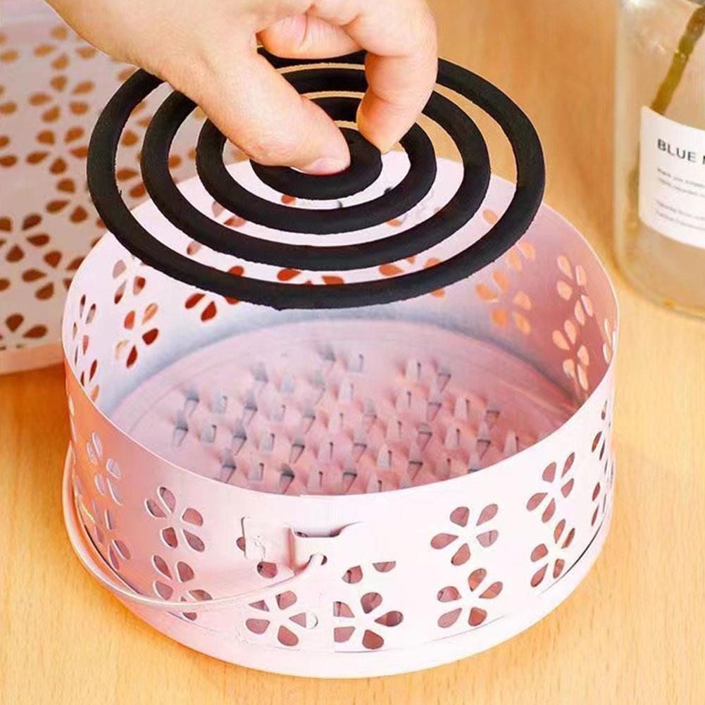 Magnetic Portable Mosquito Repellent Box with Cover Camping Mosquito Coil Tray Repellent Incense Coil Burner for Indoor Outdoor
