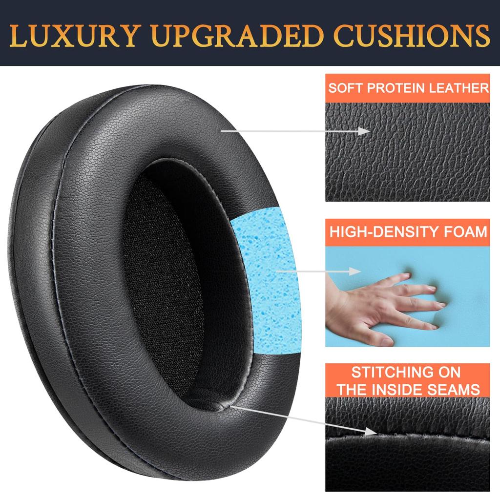 SOULWIT Ear Pads Ear Cushions for Sony MDR-CD900ST/MDR-7506/MDR-1ABT/RBT/RNC & ATH M50X/M40X/WS660BT/WS1100, for Arctis 7/9/5/Nova 7/Pro Wired, G Pro
