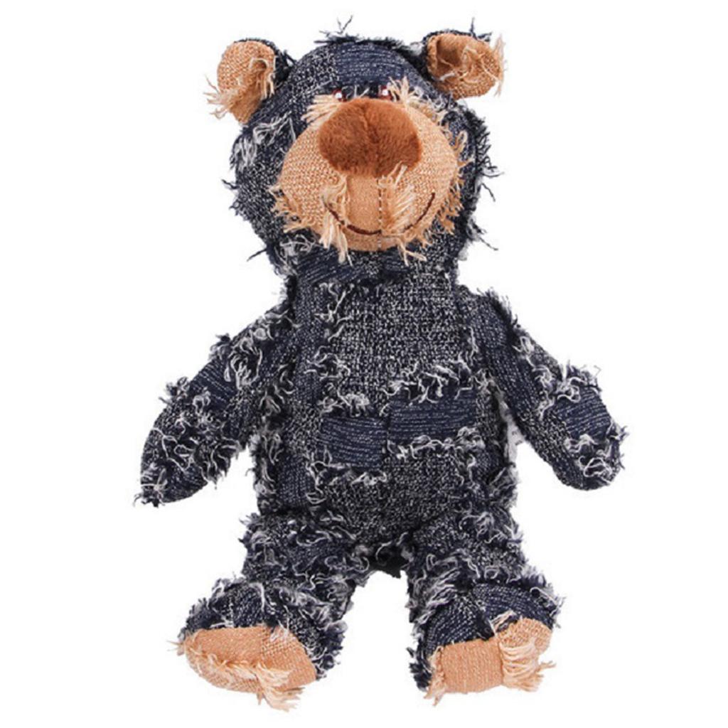 Bear Dog Toys Interactive Bear Dog Squeak Chew Toy Unbreakable Squeaky Toys for Aggressive Chewers