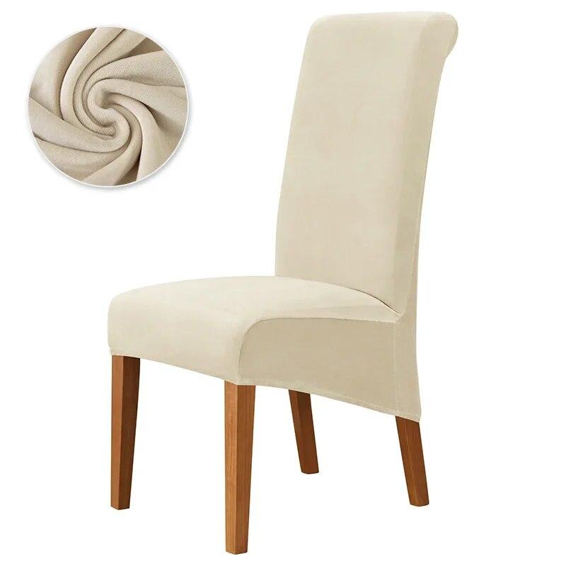 1PC Soft Velvet Chair Cover Solid Color Elastic Dining Chair Covers Winter Warm Seat Slipcovers Home Hotel Wedding Banquet Party