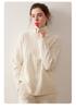 2025 Women's High-Neck Cable Knit Cashmere Sweater - Loose, Versatile Half-Zip Jumper for Autumn/Winter